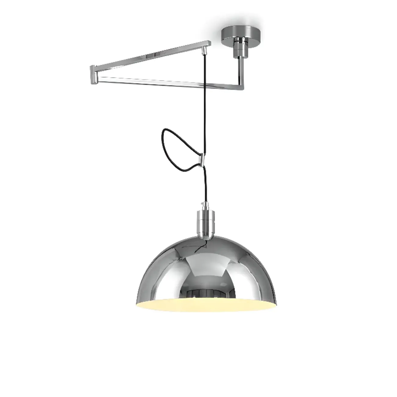 Adjustable Chrome Dome Swing Arm Kitchen Pendant Light from