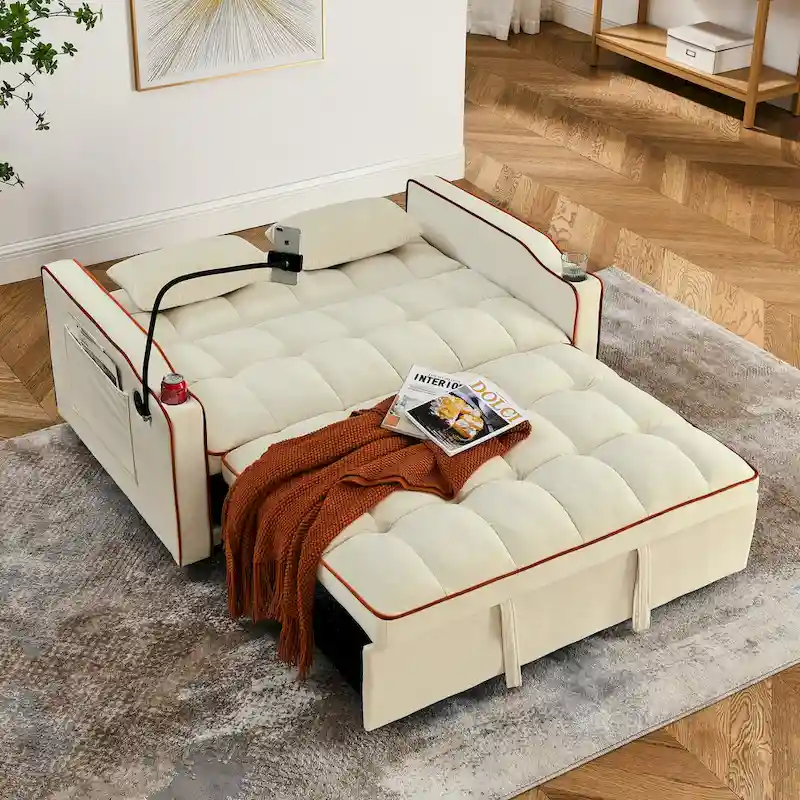 55.51 inch versatile foldable sofa bed in 3 lengths