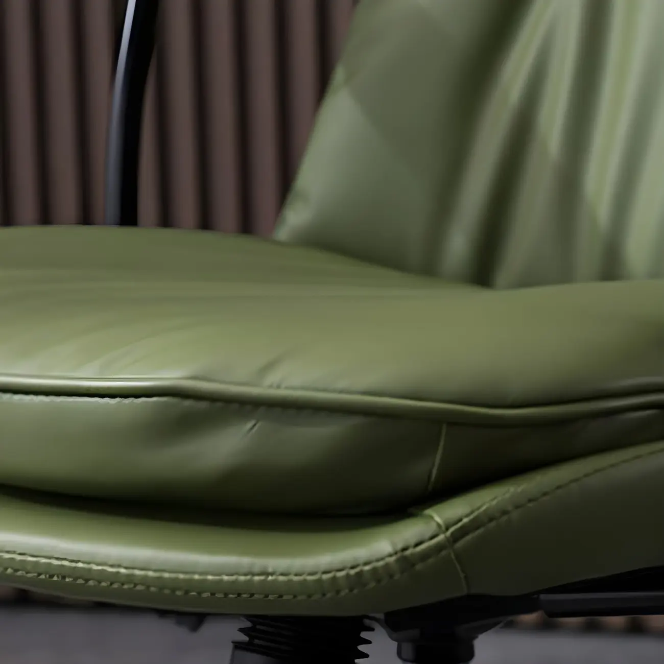 Modern Green Leather Swivel Tilt Office Chair