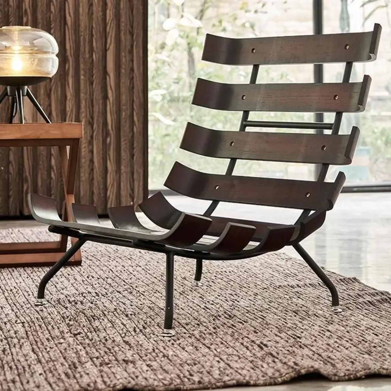 Traditional Tufted Mohair Reclining Accent Chair