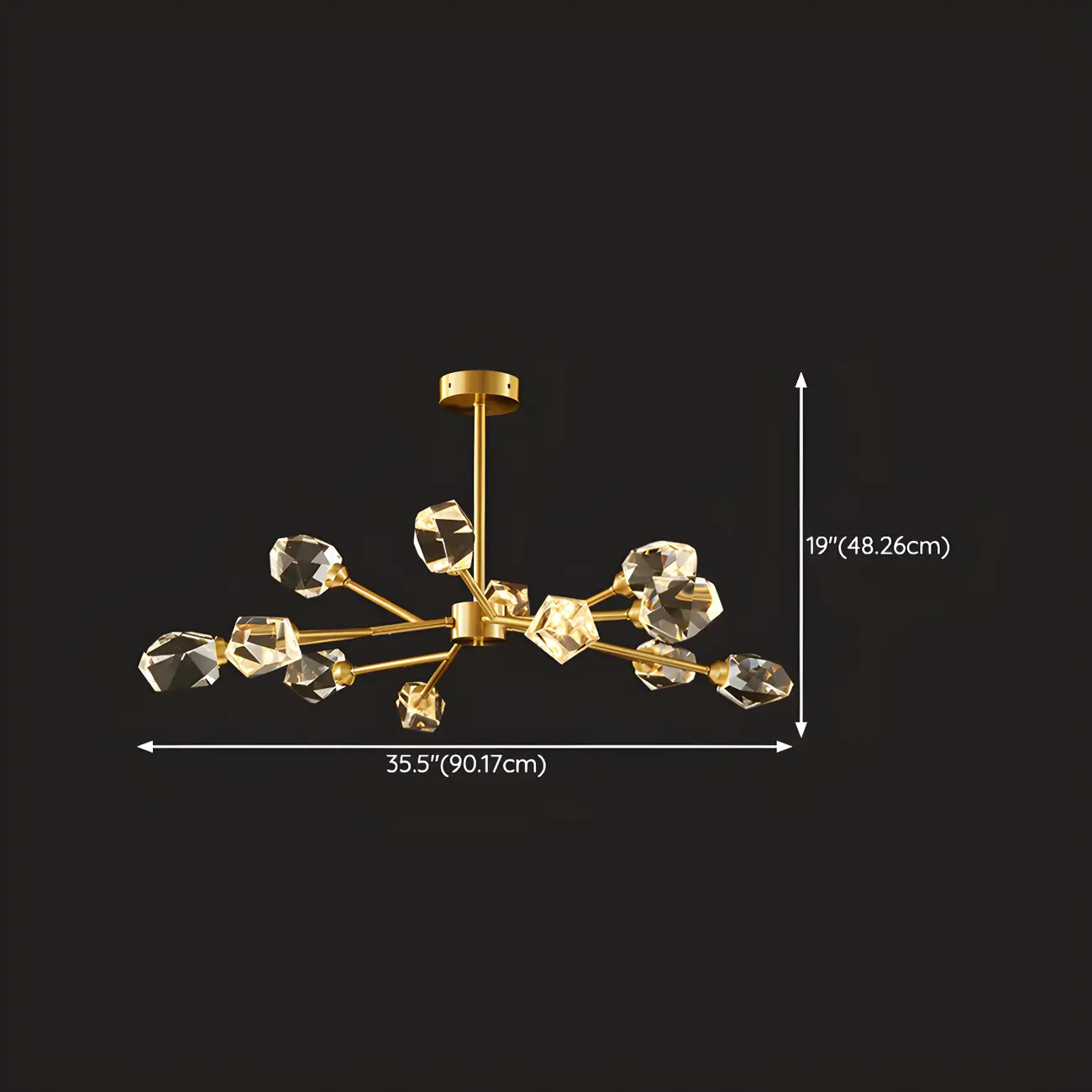 Modern Gold Sputnik Chandelier Crystal Shade