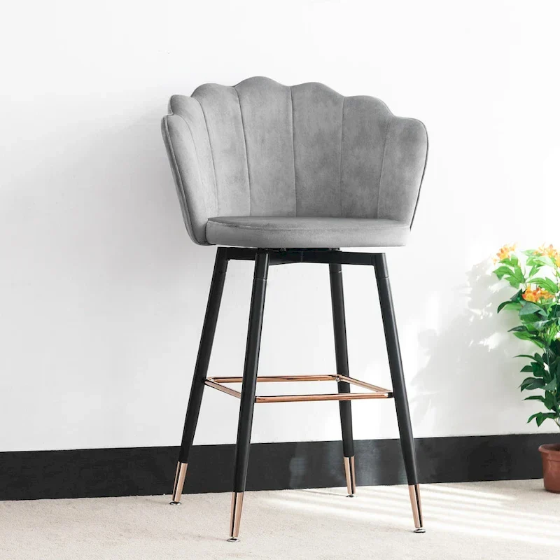 Adeco 42 Height Set of 2 Velvet Bar Stools