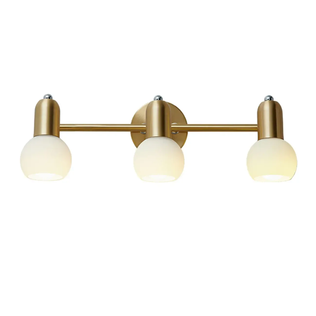 Modern Gold White Glass Dome Bathroom Vanity Light