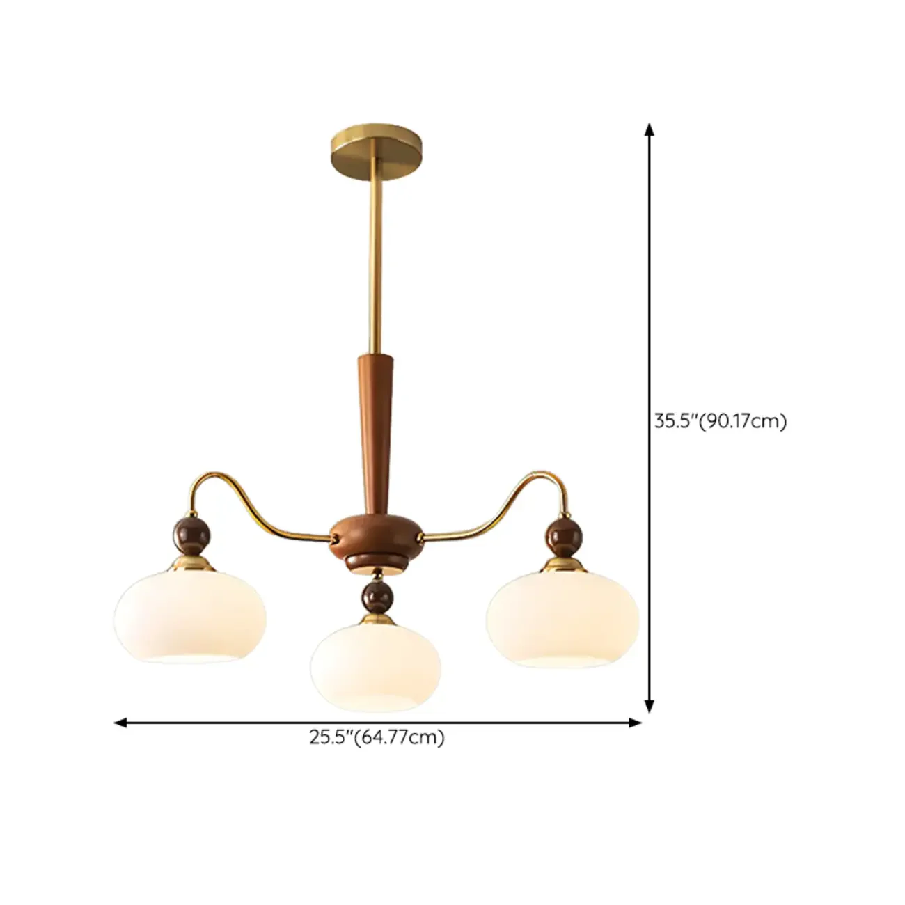 Modern Multi-Light Glass Globe Chandelier with White Shade