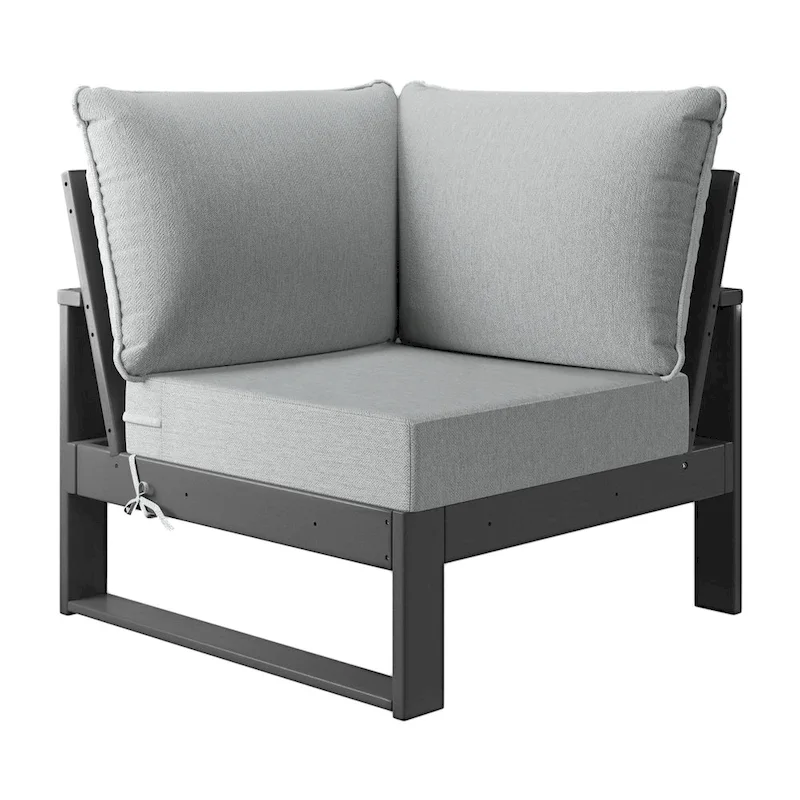 Polytrends Endless Patio 5-Piece Deep Seating Set with Ottoman with Gray Frame