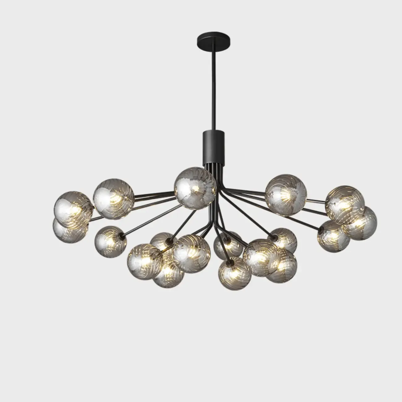 2-Tier Modern Globe Chandelier Adjustable Hanging Length