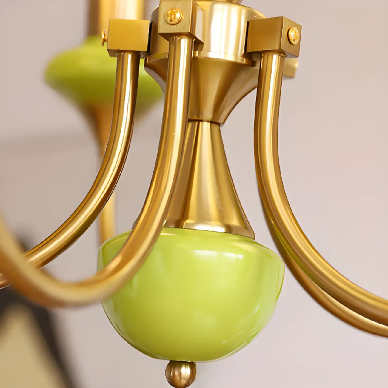 Adjustable Modern Green Globe Chandelier