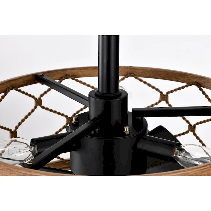 Marzell 16 Inch Modern Wood Grain Fandelier - N/A