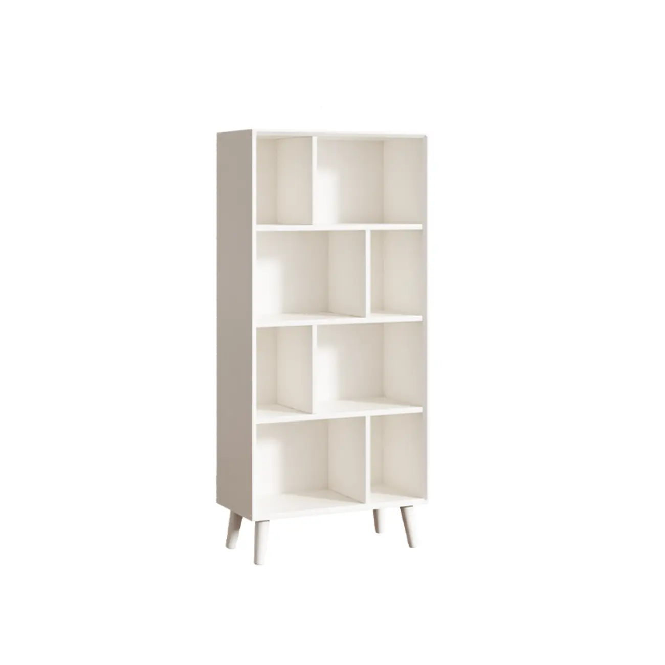 Modern Black Rubberwood Open Rectangle Bookcase