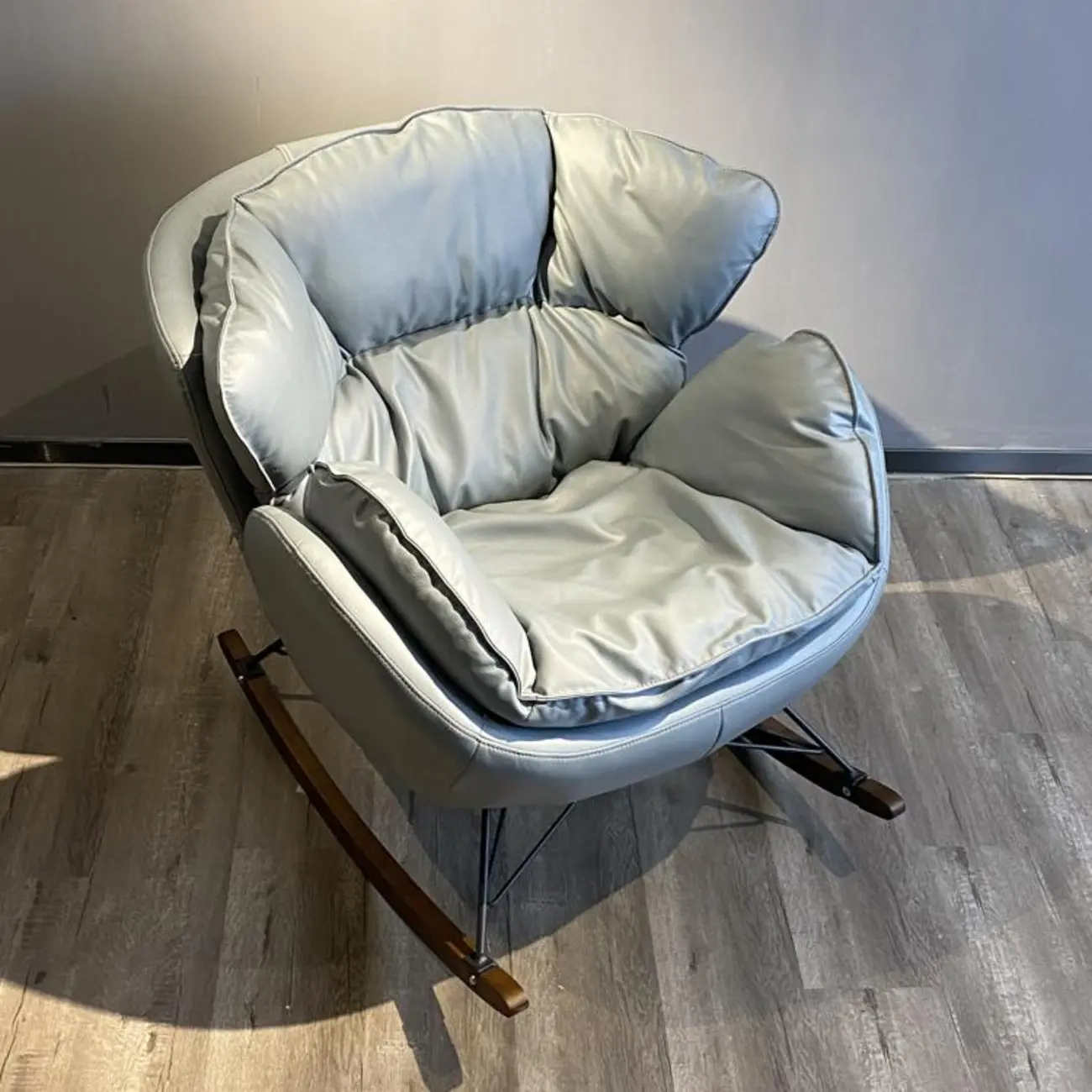 Modern Upholstered 2 Seat Rocking Chair for Indoor