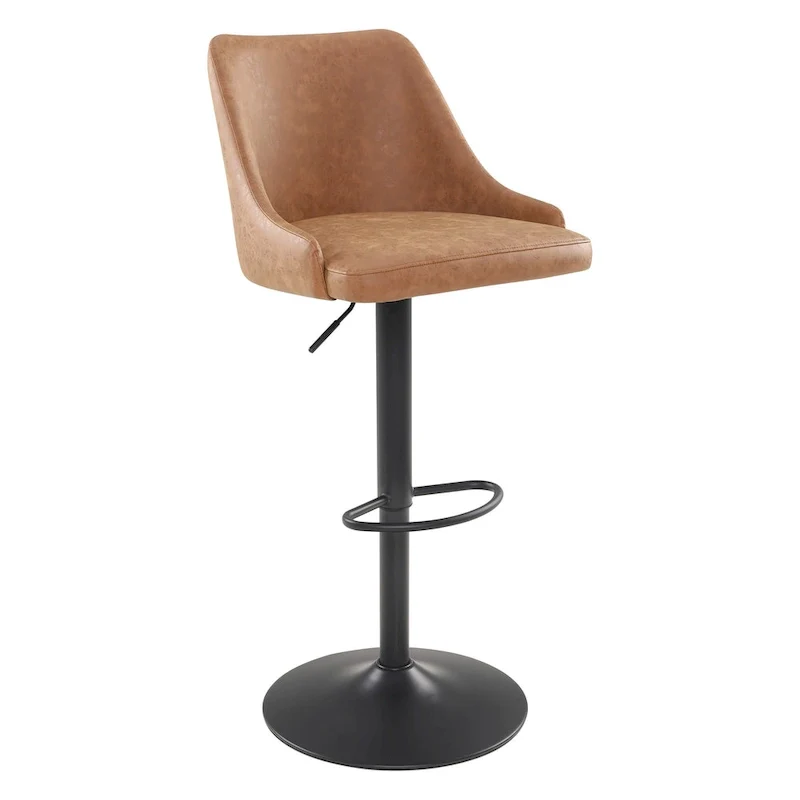 Sylmar Height Adjustable Stool in Faux Leather