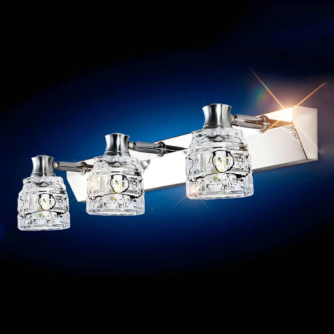 Modern Chrome Crystal Bathroom Vanity Light