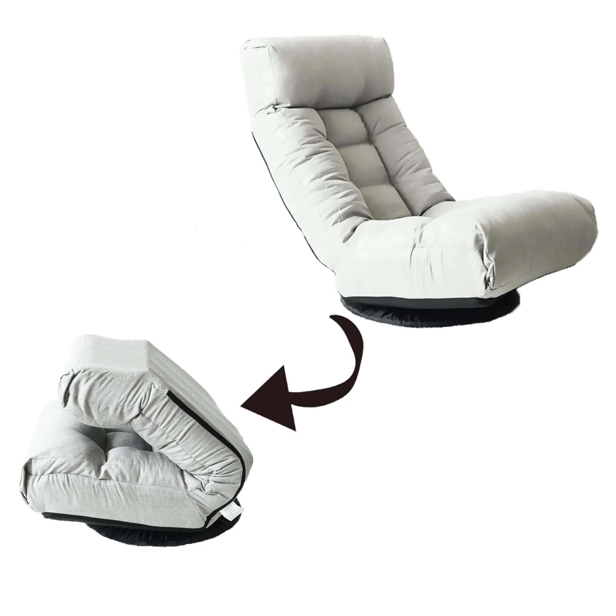 Upholstered Armless Recliner Set with Ottoman and Adjustable Headrest