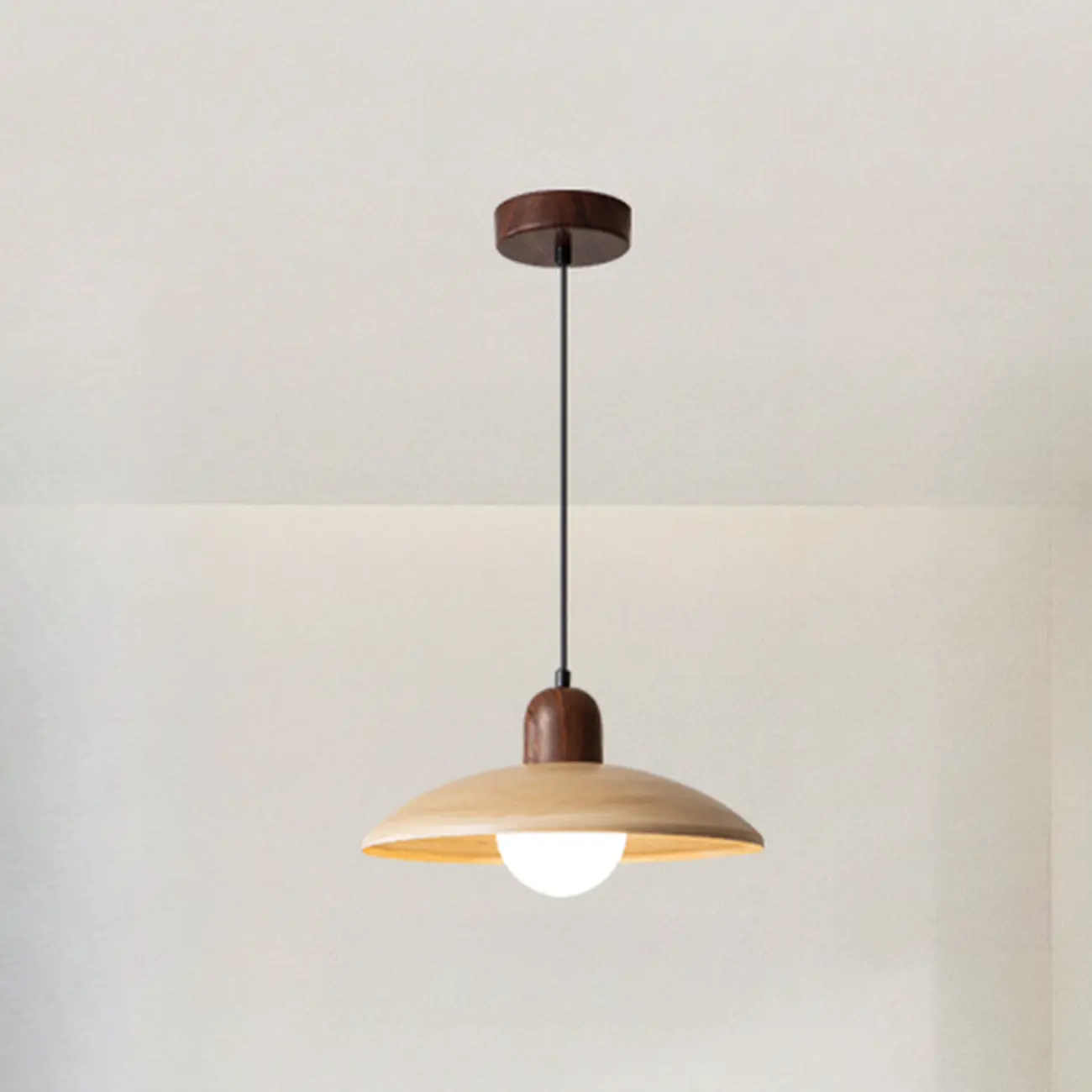 Modern Wood Glass Pendant Light for Kitchen Island