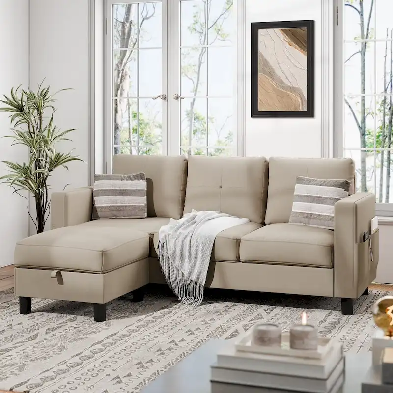 Futzca Convertible Sectional Sofa Couch, L Shaped Couch Sofa