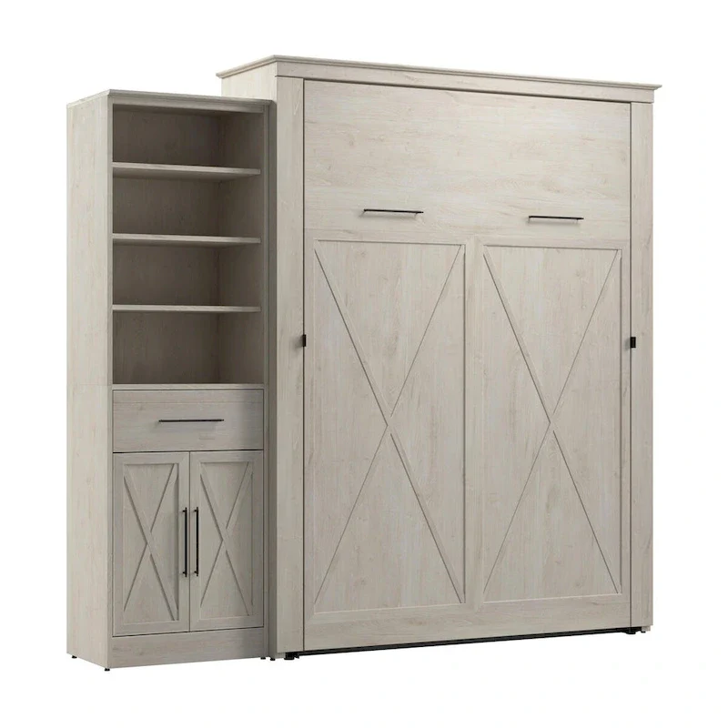 Key West Queen Murphy Bed with Wardrobe (94W) by Bestar