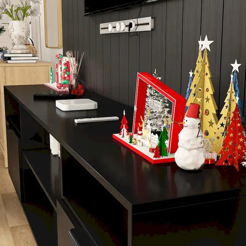 Ambient Electric Fireplace and Durable TV Stand Energy Efficient