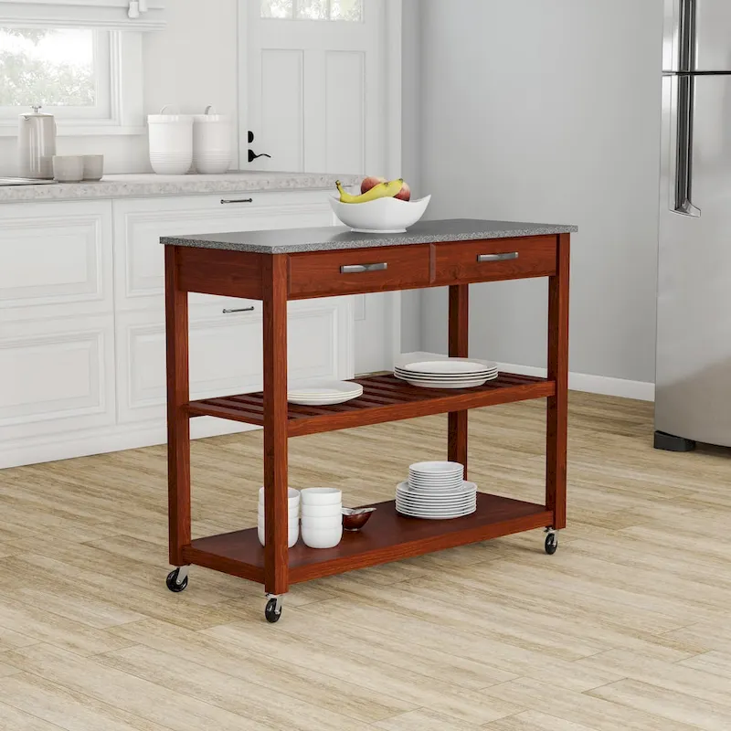 Crosley Solid Granite Top Kitchen Cart/ Island - 17d x 43w x 35h