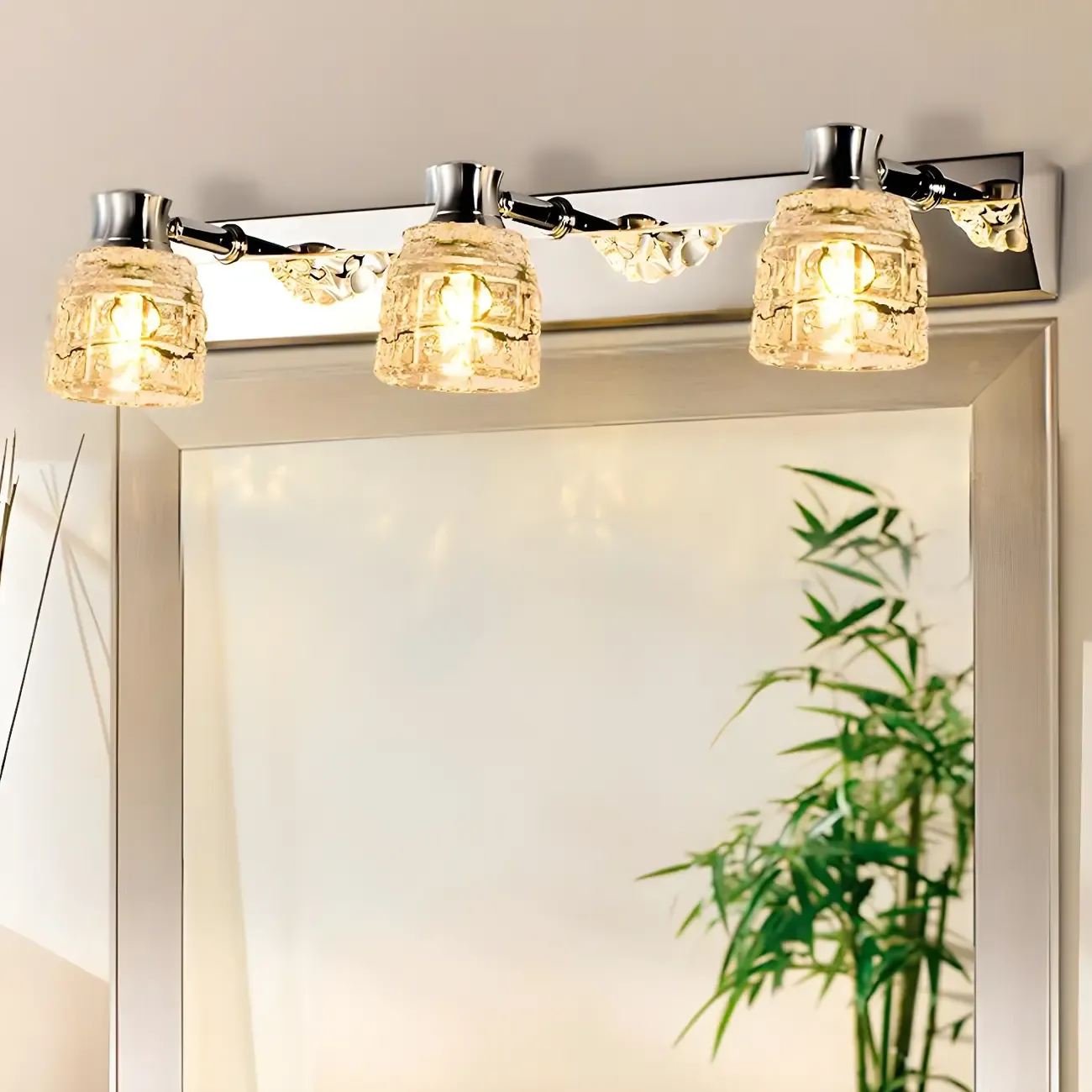 Modern Chrome Crystal Bathroom Vanity Light