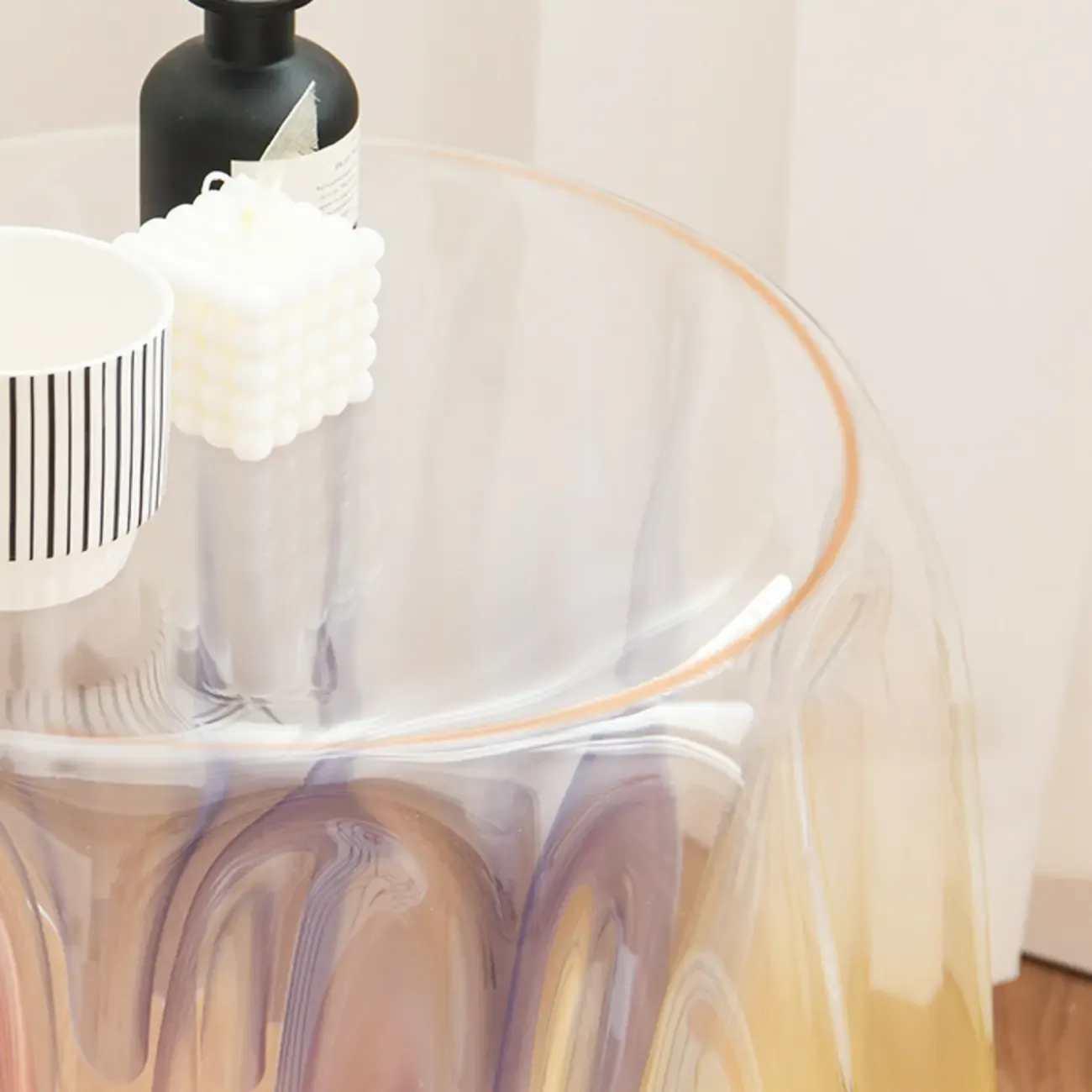 Scandinavian Clear Acrylic Round End Table