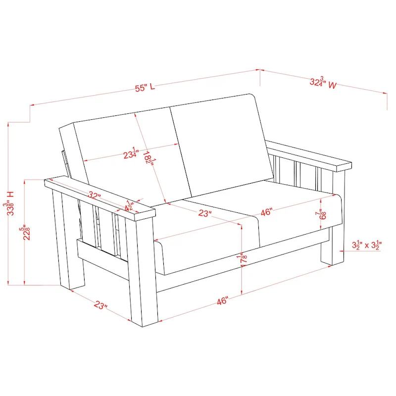 Jimo Traditional Rustic Oak Linen Fabric Loveseat by Furniture of America
