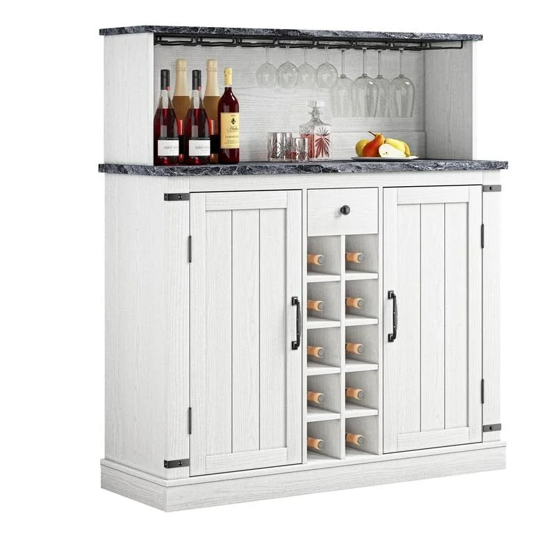 47 in. Farm Style Wood Buffet Bar Cabinet