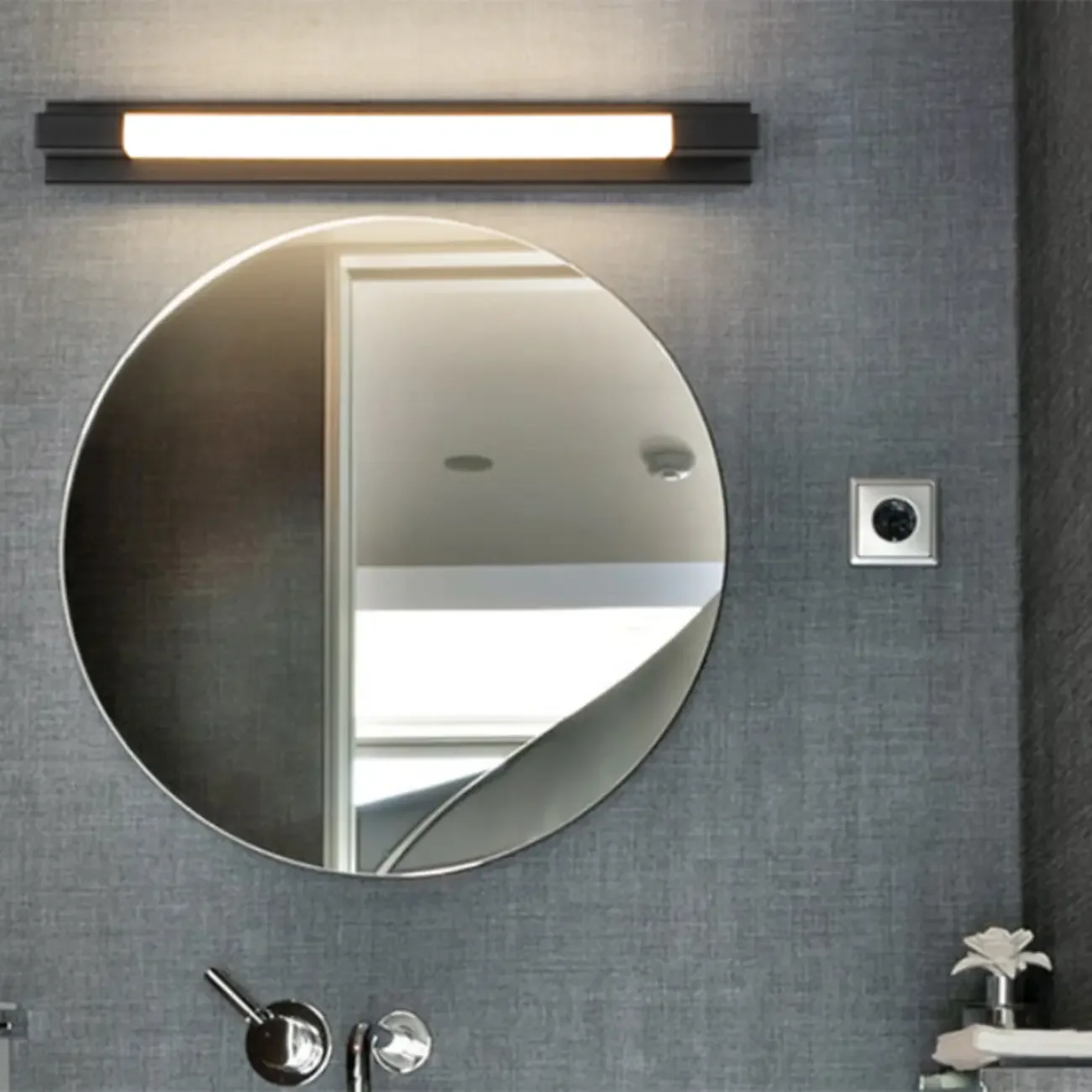 Modern Black LED Dimmable Vanity Light with Acrylic Shade