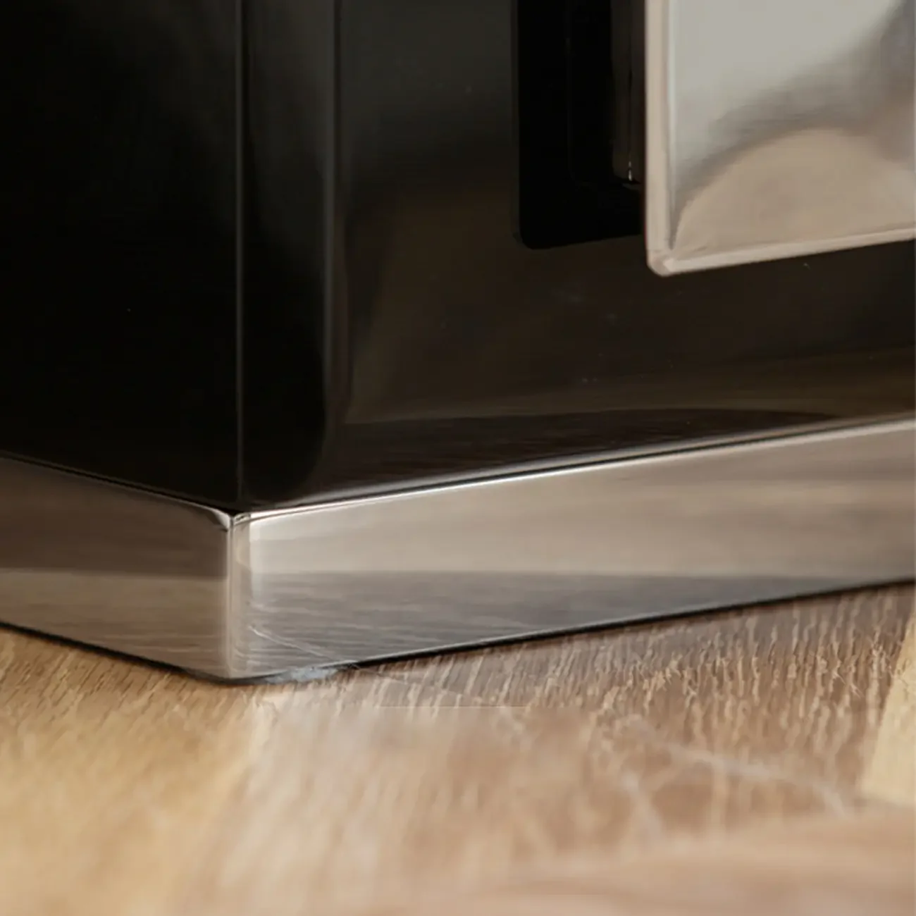 Modern Glossy Wood Metal 2-Drawer Nightstand