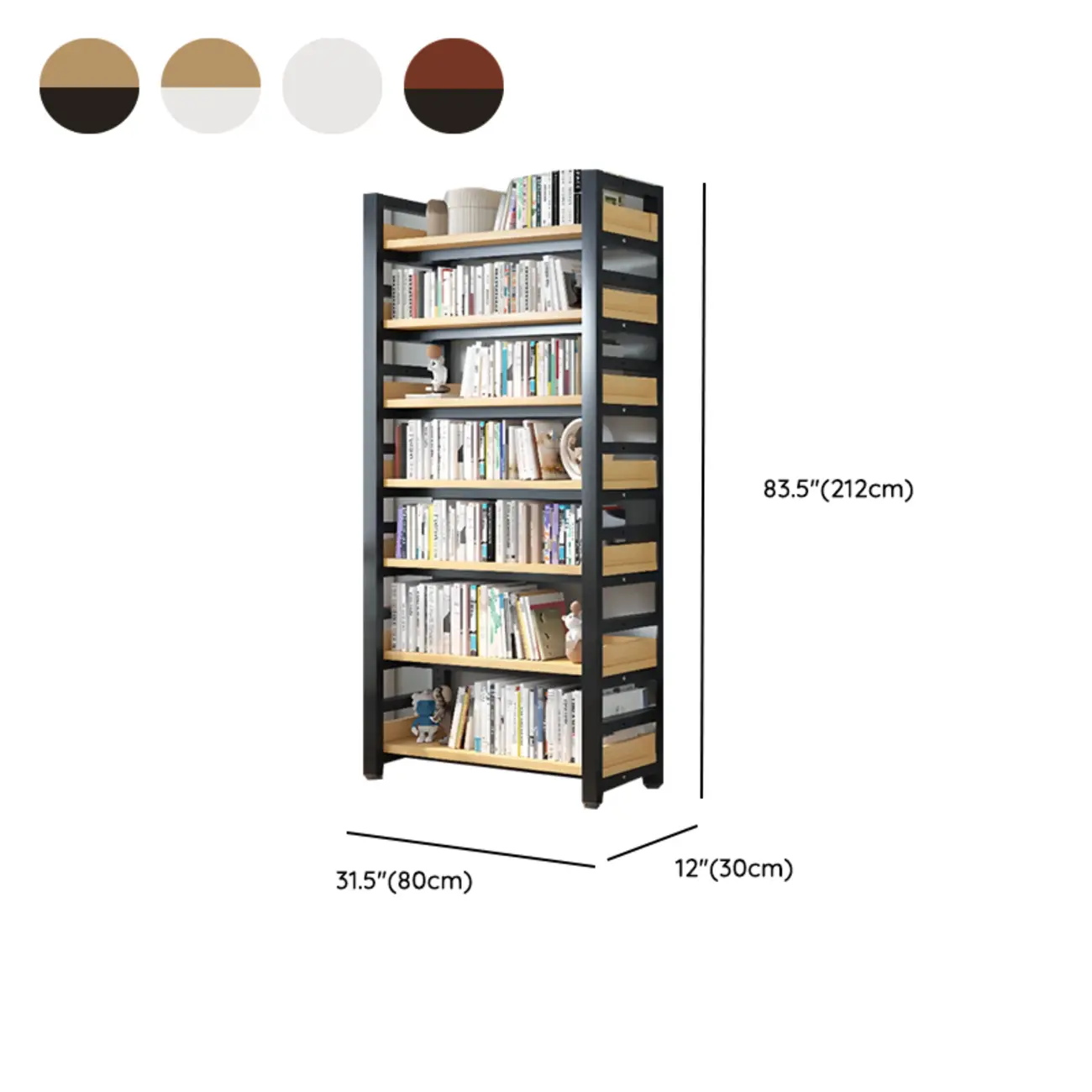 Modish Multi-Layer Open Back Wooden Tall Bookshelves