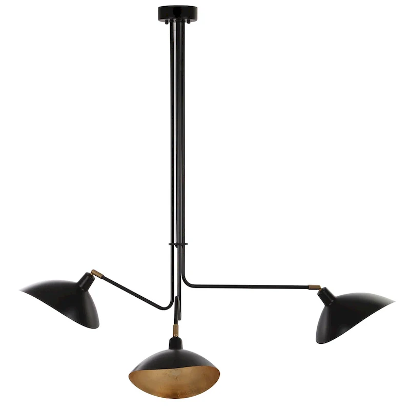 SAFAVIEH Lighting Felisha 3-Light Black Metal Pendant - 39  W x 39  D x 46  H - 39Wx39Dx46H