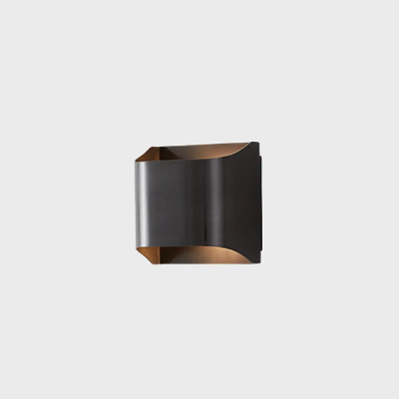2-Light Copper LED Wall Lamp in Gold/Black Finish
