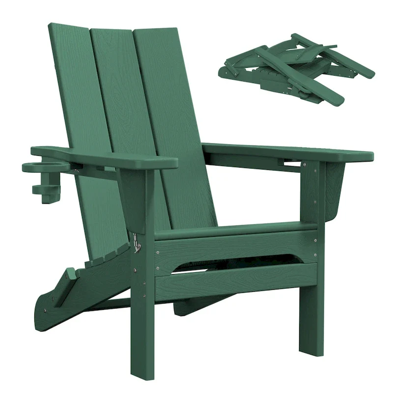 HDPE Modern All weather Adirondack Chairs with Cup-holders