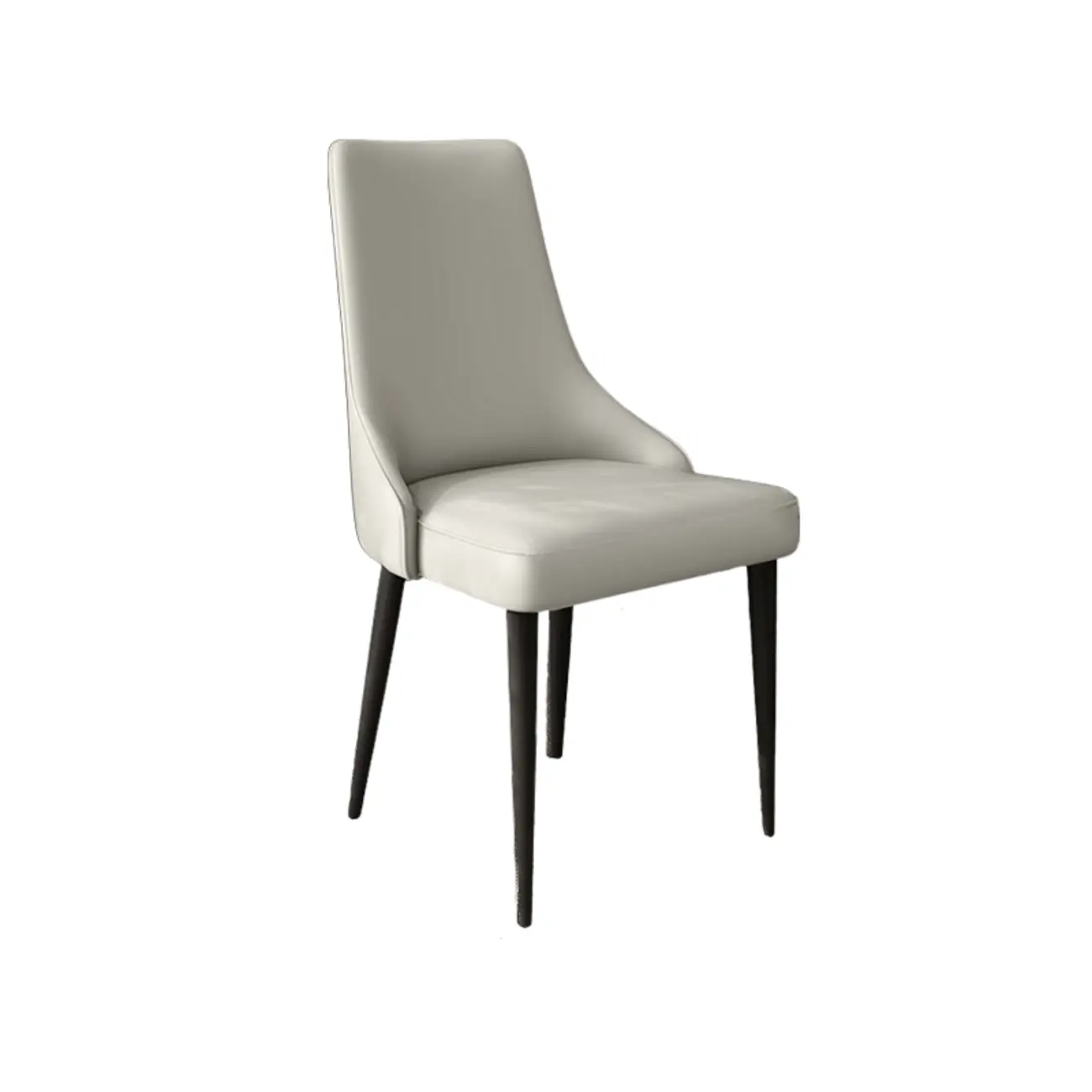 Modern Armless Faux Leather Upholstered High Back Dining Chair
