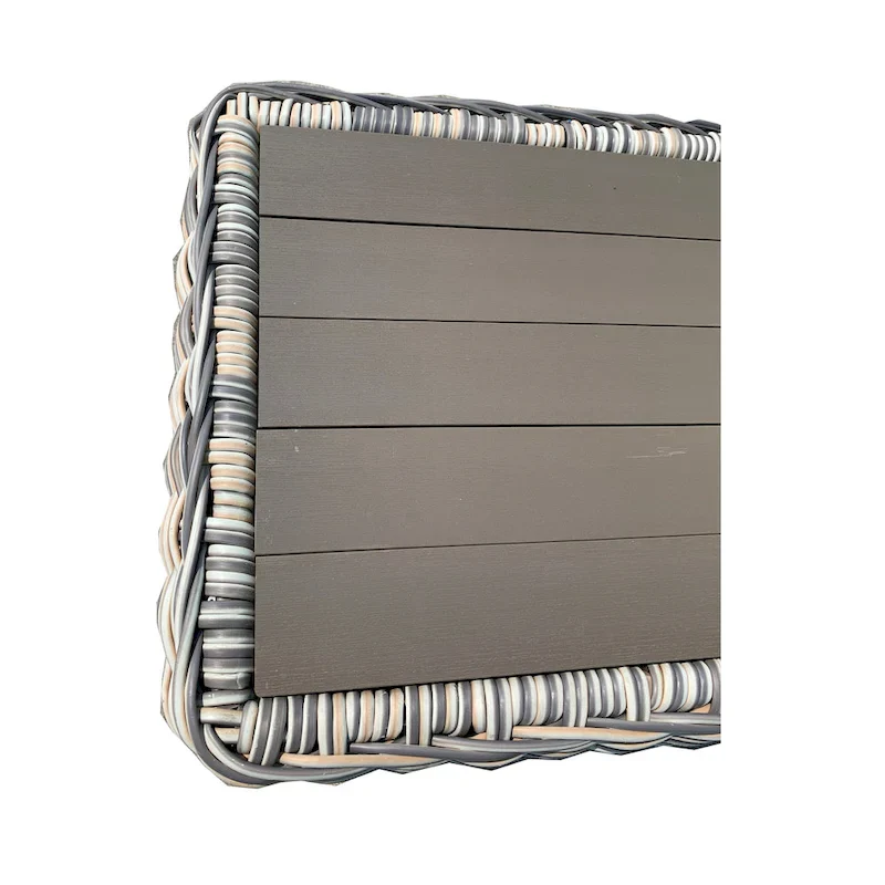 Hawaii Three-Tone Wicker Gray/Off White/Beige Coffee Table