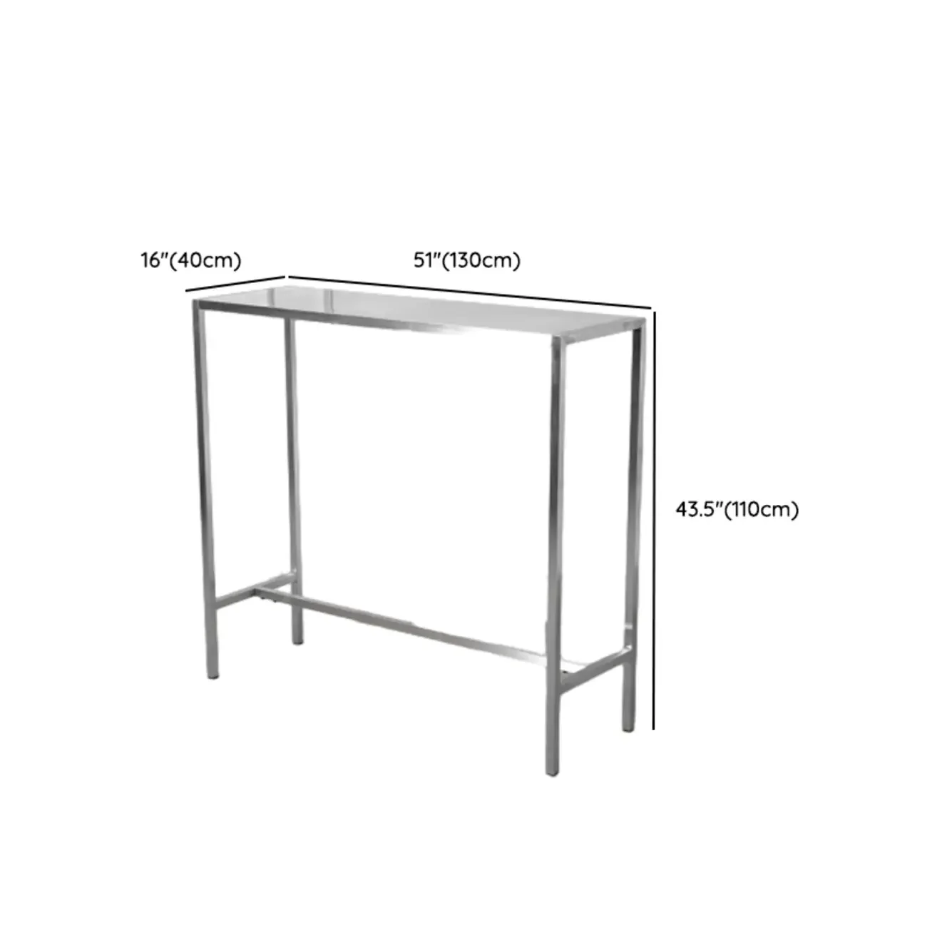 Industrial Silver Stainless Steel Bar Table
