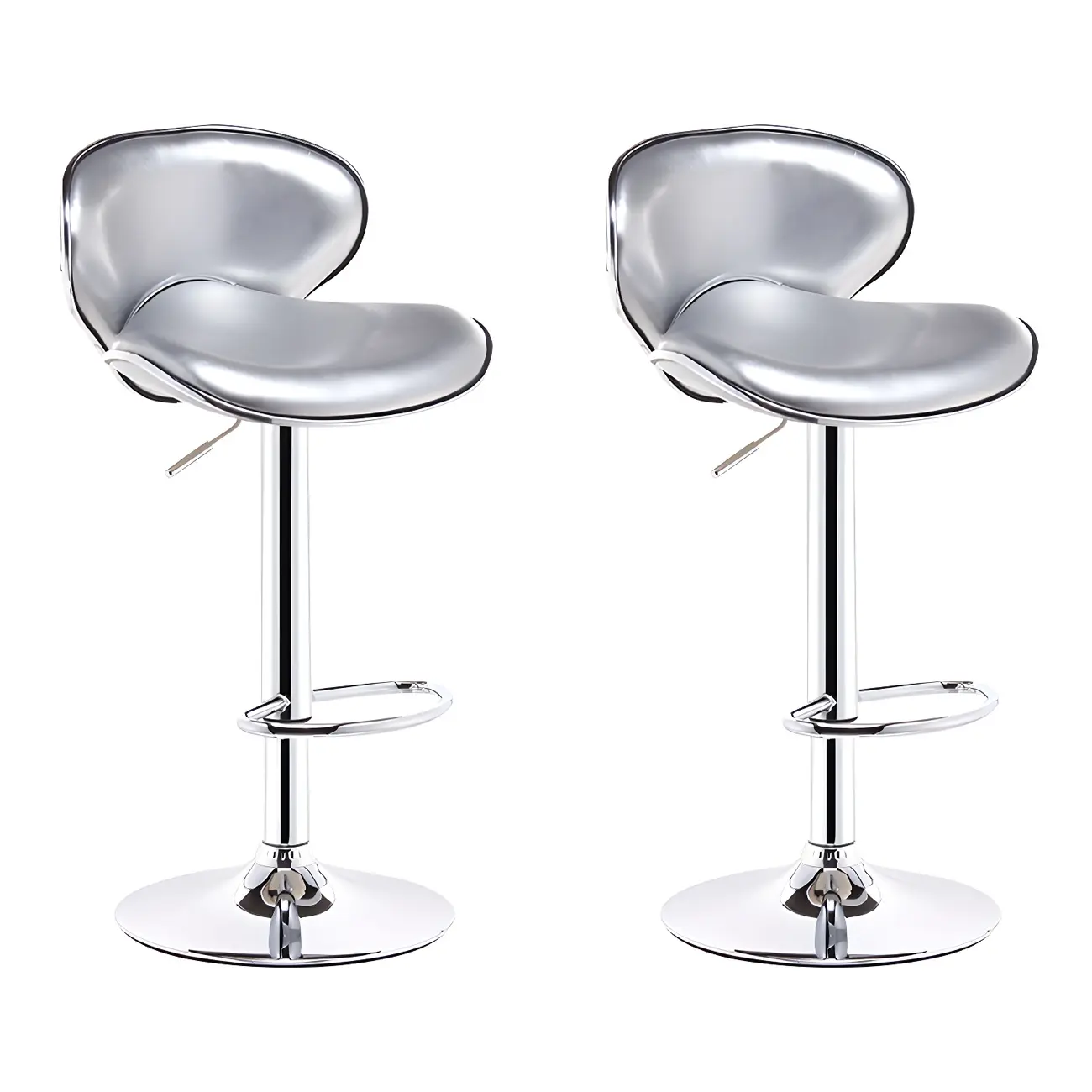 360° Swivel Faux Leather Bar Stools Adjustable Height Bucket Seat