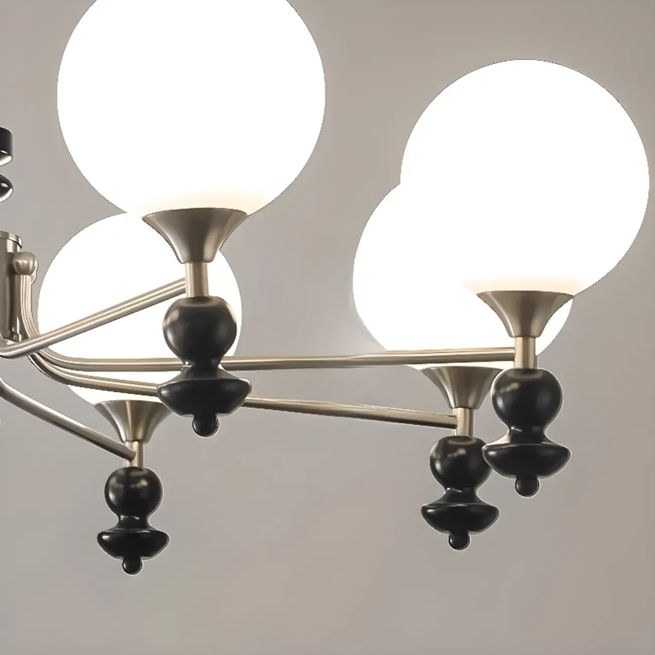 Modern Stylish Black Nickel Glass Globe Chandelier