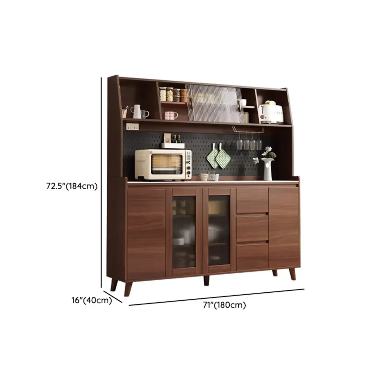 Modern Slab Stone Countertop Kitchen Sideboard