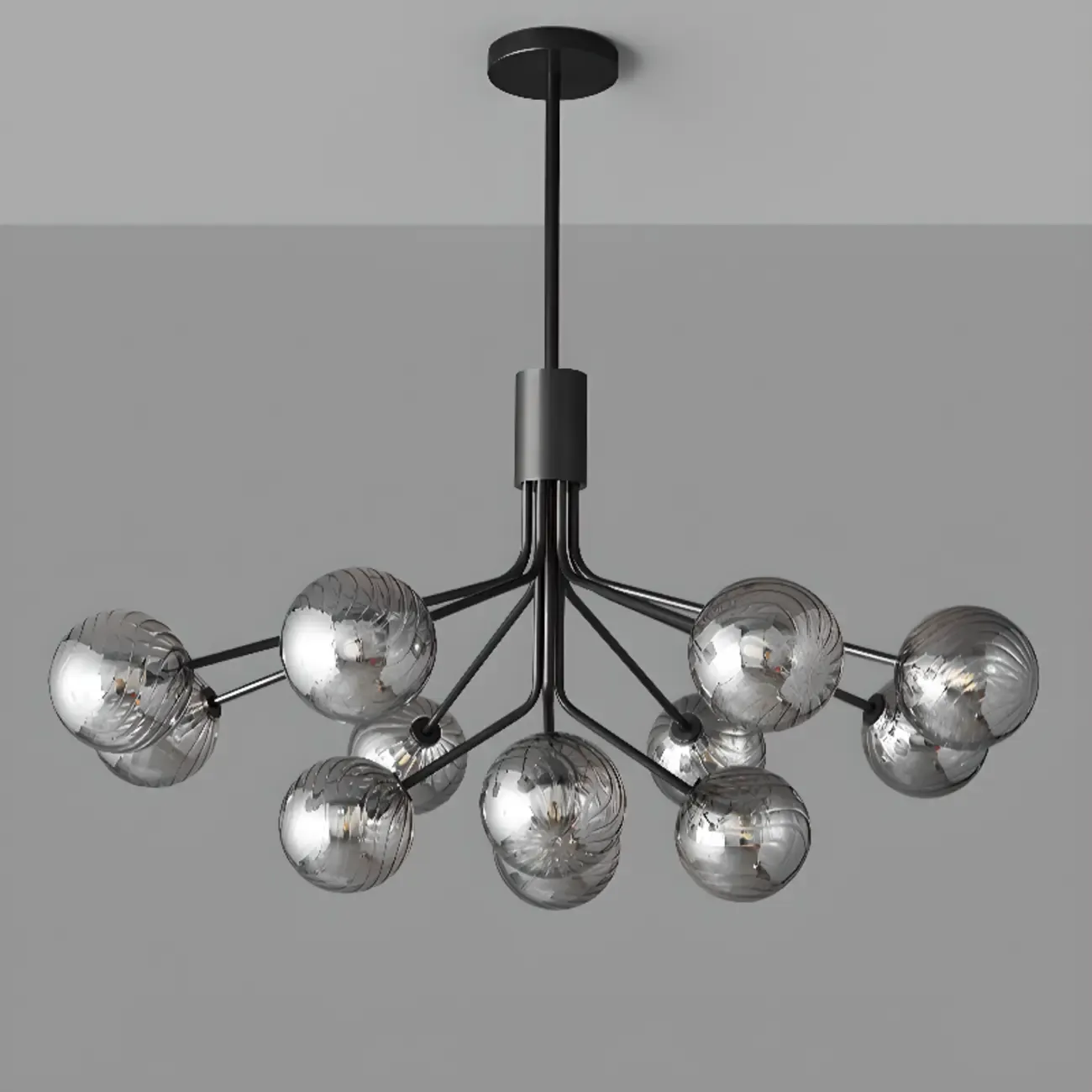 2-Tier Modern Globe Chandelier Adjustable Hanging Length
