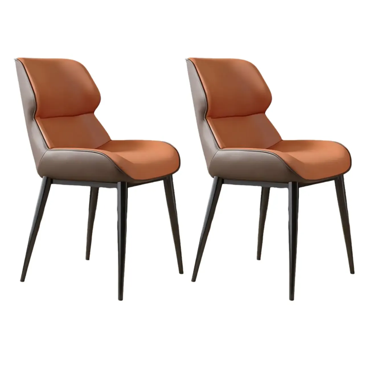 Modern Faux Leather Wingback Dining Chair Set of 2