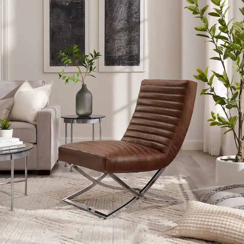Art Leon Retro Armless Leather Chair