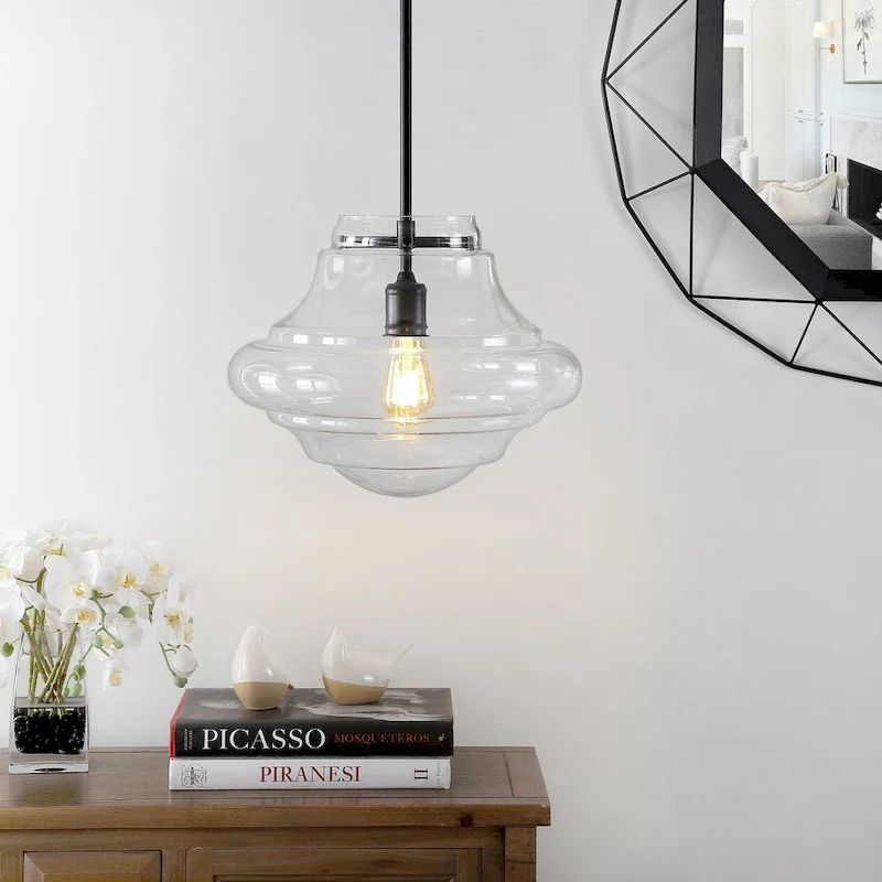 SAFAVIEH Lighting Kyrah Oil Rubbed Bronze Led Adjustable Pendant - 15  W x 15  L x 20.5-50.5  H