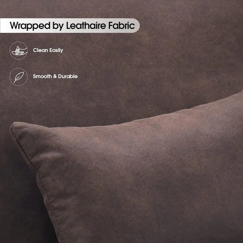 MCombo set of 2 Modern Accent Armchair with Steel Legs, Leathaire fabric HQ102