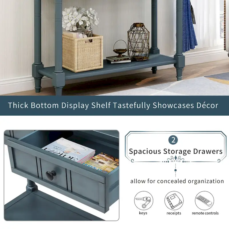 Daisy Series Console Table with 2 Drawers and Bottom Shelf