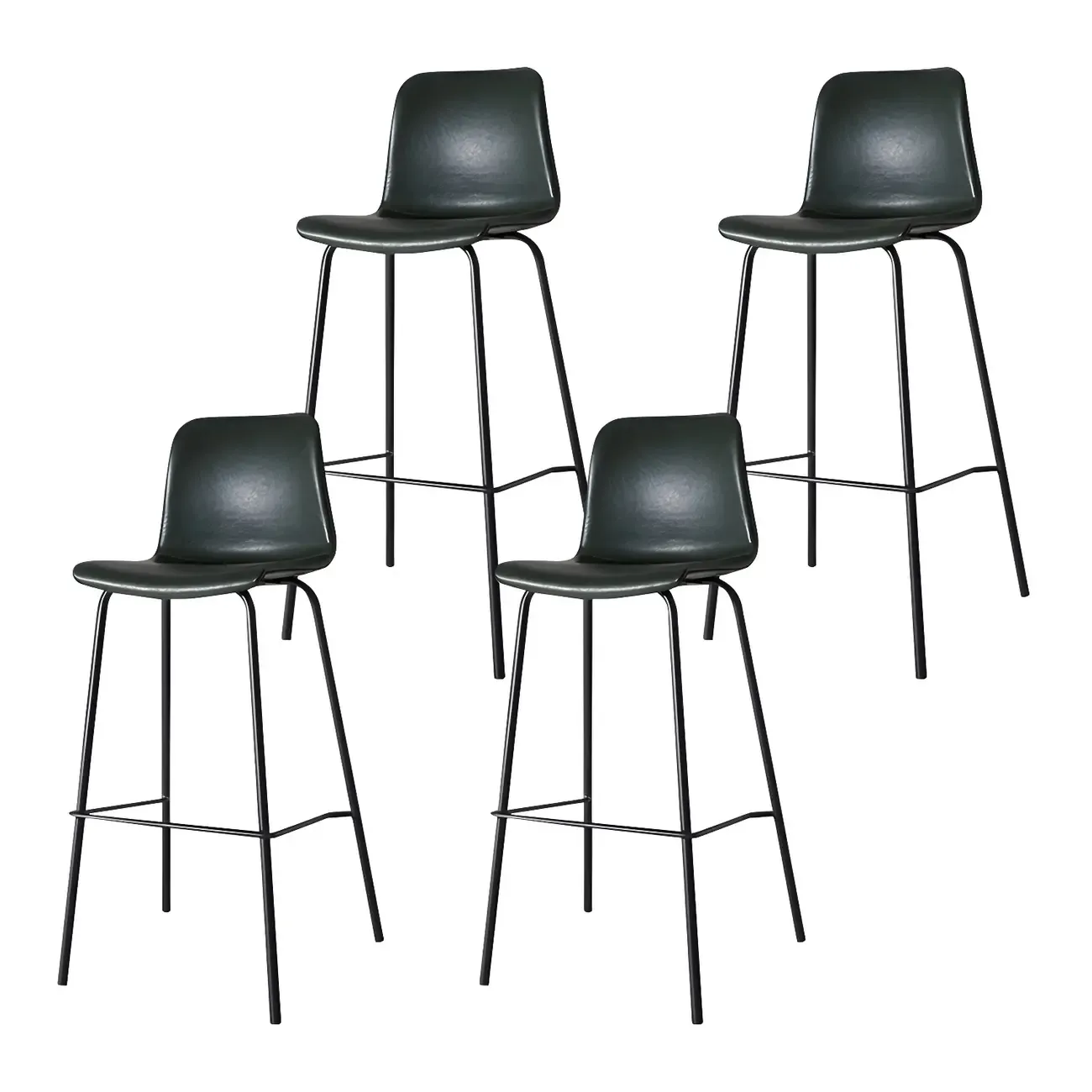 Brown Saddle Metal Frame Leather Counter Stools with Backs