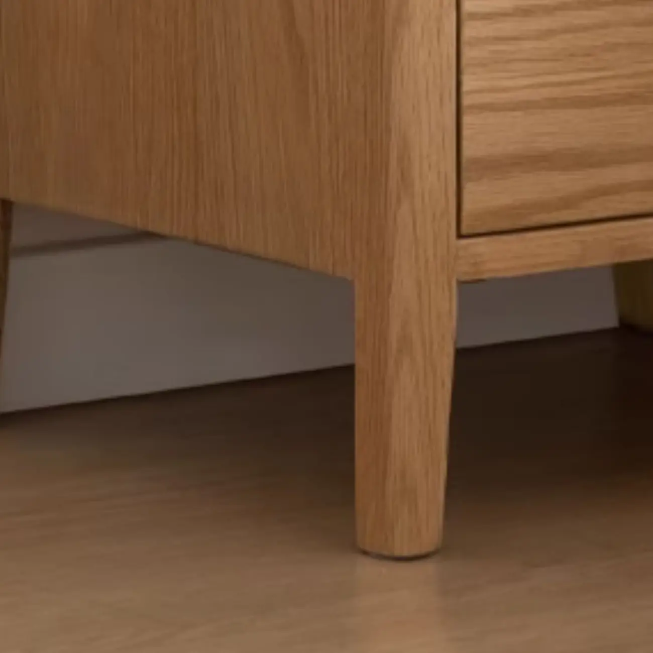 Narrow Modern Wooden Nightstand with 3 Drawers