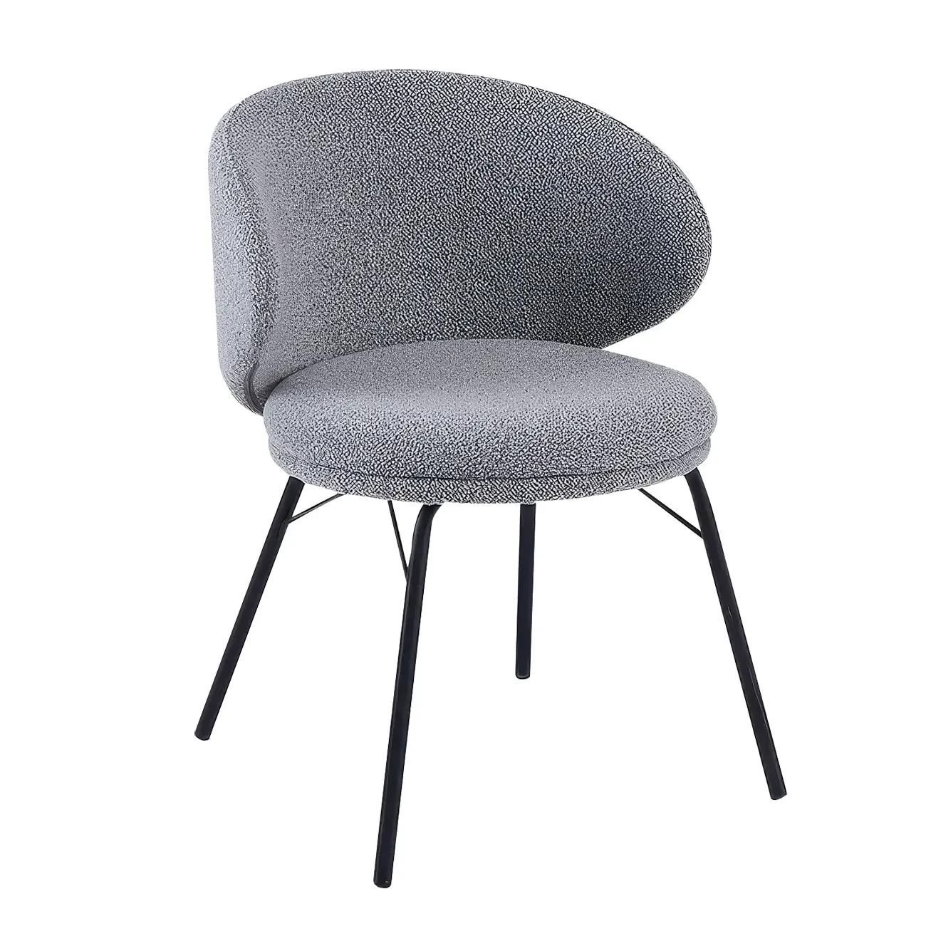 Modern Leathaire Upholstered Metal Leg Dining Chair