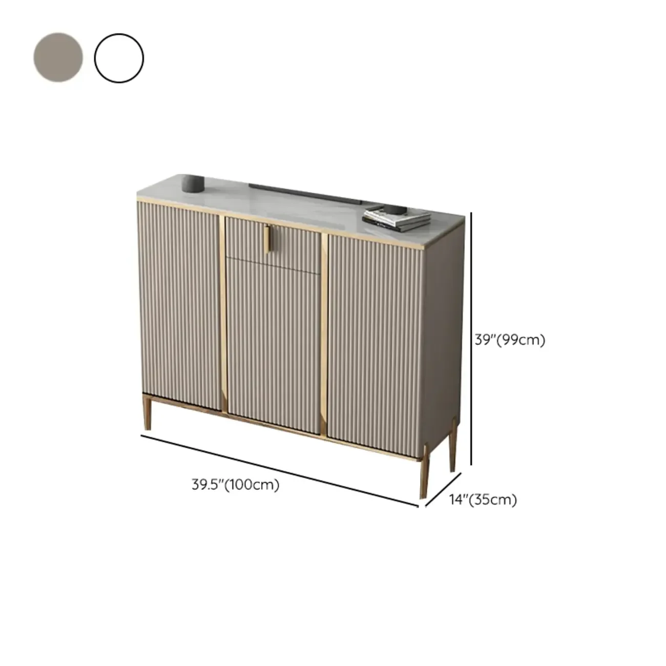 Glam Light Coffee Wood Entryway Shoe Cabinet