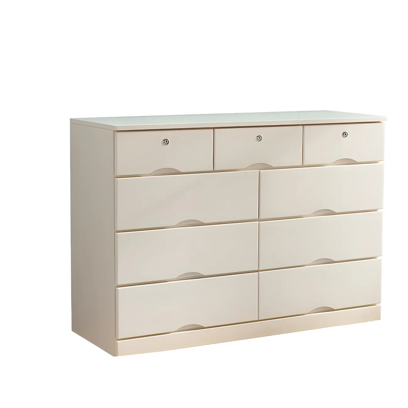 Stylish White Wooden Dressers with Soft Close Drawers