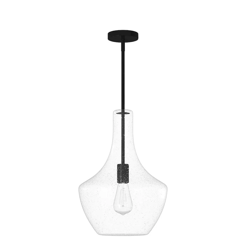 Justice Design Group EVOLV Fusion Harlow 14-inch Pendant with Seeded Glass